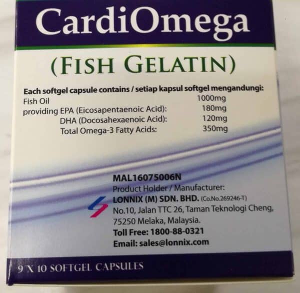 Gynita Cardiomega Fish Oil ingredients