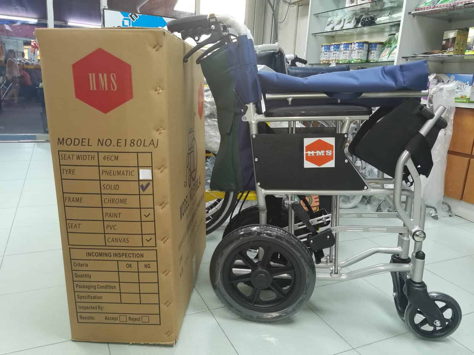 HMS compact lightweight wheelchair kepong hms solid tyre