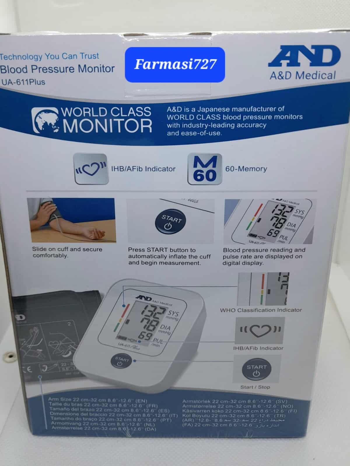 BLOOD PRESSURE MONITOR with Irregular Hearbeat & Atrial Fribillation Signaling