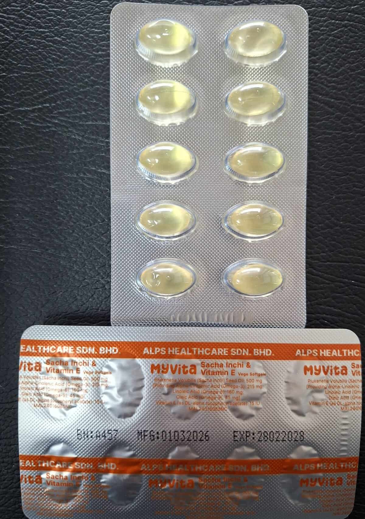 MyVITA SACHA INCHI VITAMIN E CAPSULE AND STRIP